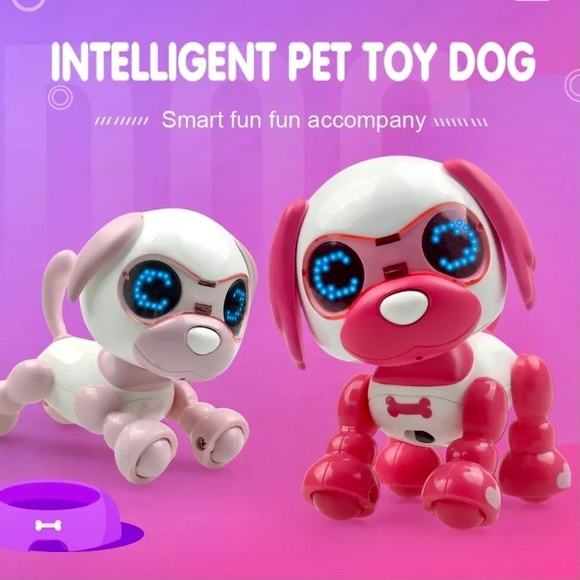 Light Pink Robot Pup Smart-LED-Sings-Speaks-Lights Up-Barks-Shakes-NEW - Picture 2 of 11